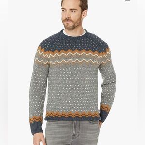 Fjallraven Men's Size Medium Övik Knit Sweater in Brown Print